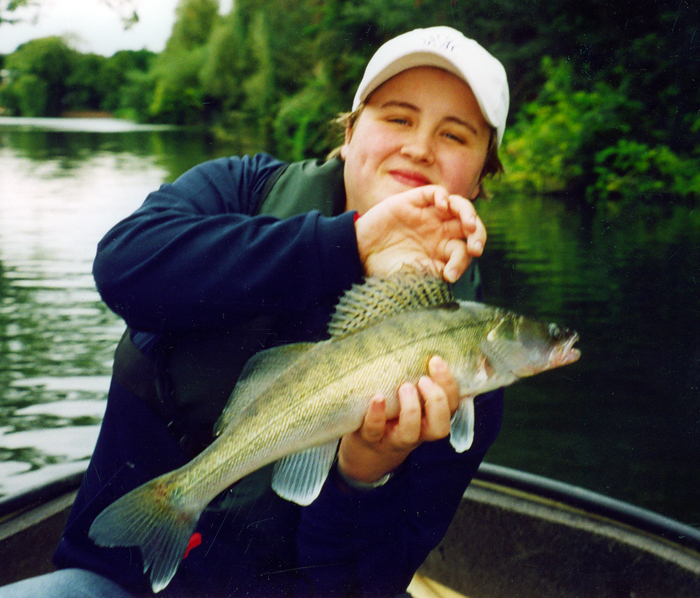 Alana's zander, the only one we caught that day, I'll never hear the last of it)